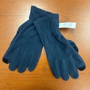 Lands' End Dark Blue Fleece Gloves